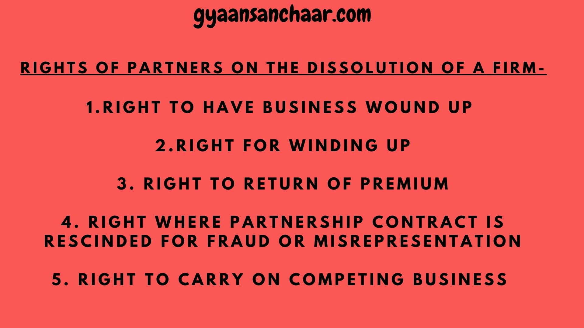 Rights of partners on the dissolution of a firm